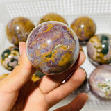13 Pieces High Quality Vein Yellow Pink Ocean Jasper Spheres -Wholesale Crystals