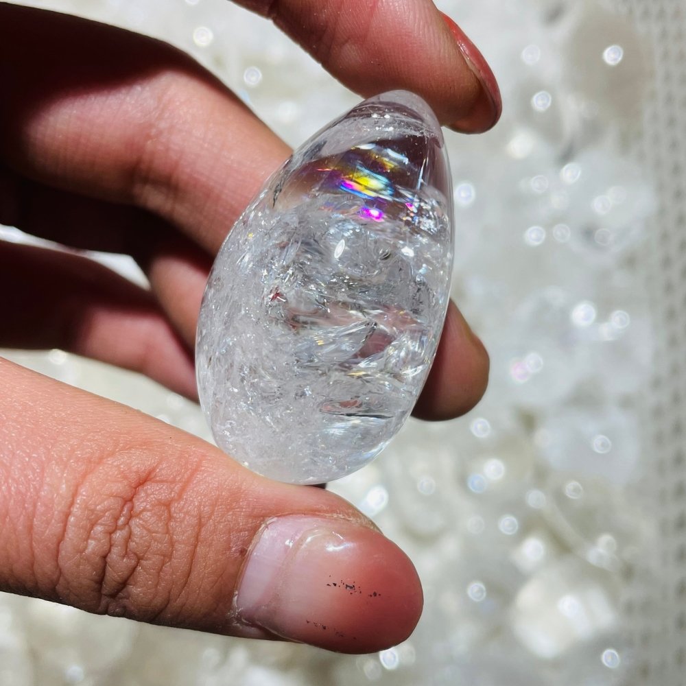 132 Pieces Rainbow Clear Quartz Tumbled -Wholesale Crystals