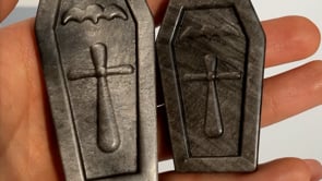 Silver Sheen Obsidian Coffin Carving Wholesale