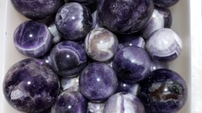 amethyst chevron sphere ball 1.5-2.5in(4-6.2cm) -Wholesale Crystals