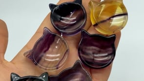 Cat Head Shape Rainbow Fluorite Carving Wholesale -Wholesale Crystals