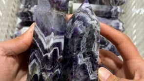 High quality large amethyst chevron tower -Wholesale Crystals