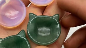 Cat Head Shape Aventurine& Rose Opalite (man made)Carving Wholesale -Wholesale Crystals