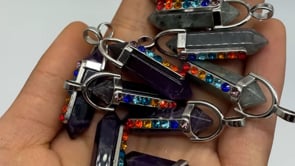 7 Chakras Amethyst&Labradorite Double Point Pendant Wholesale -Wholesale Crystals