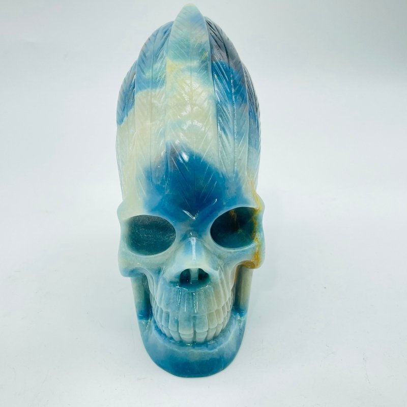 1.3kg Blue Trolleite Indian Skull Carving - Wholesale Crystals