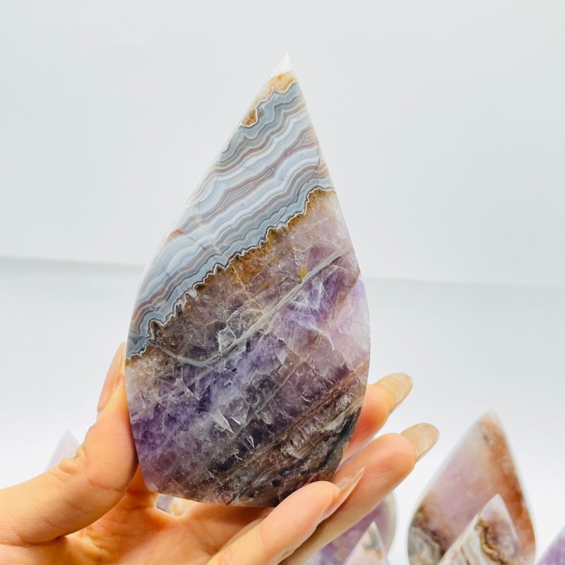 14 Pieces Beautiful Amethyst Mixed Striped Agate Arrow Head -Wholesale Crystals