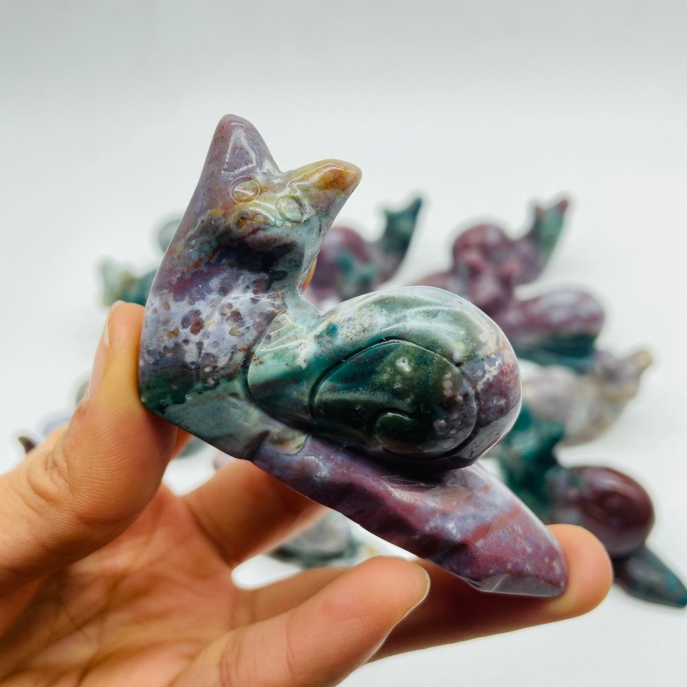 14 Pieces Ocean Jasper Snails Carving -Wholesale Crystals