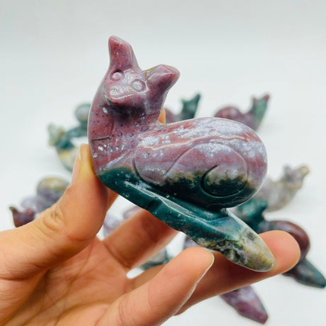 14 Pieces Ocean Jasper Snails Carving -Wholesale Crystals