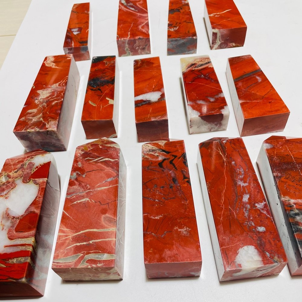 14 Pieces Red Jasper Tower Points -Wholesale Crystals