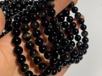 Gold Sheen Obsidian Bracelet Beads