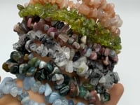 6 Types Chip Bracelet Aquamarine & Moss Agate Wholesale -Wholesale Crystals