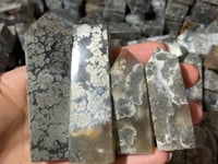 Flower Pyrite Mixed Agate Four-Sided Tower Point Wholesale -Wholesale Crystals