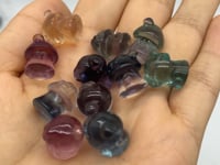 Mini Rainbow Fluorite Mushroom House Carving Wholesale -Wholesale Crystals