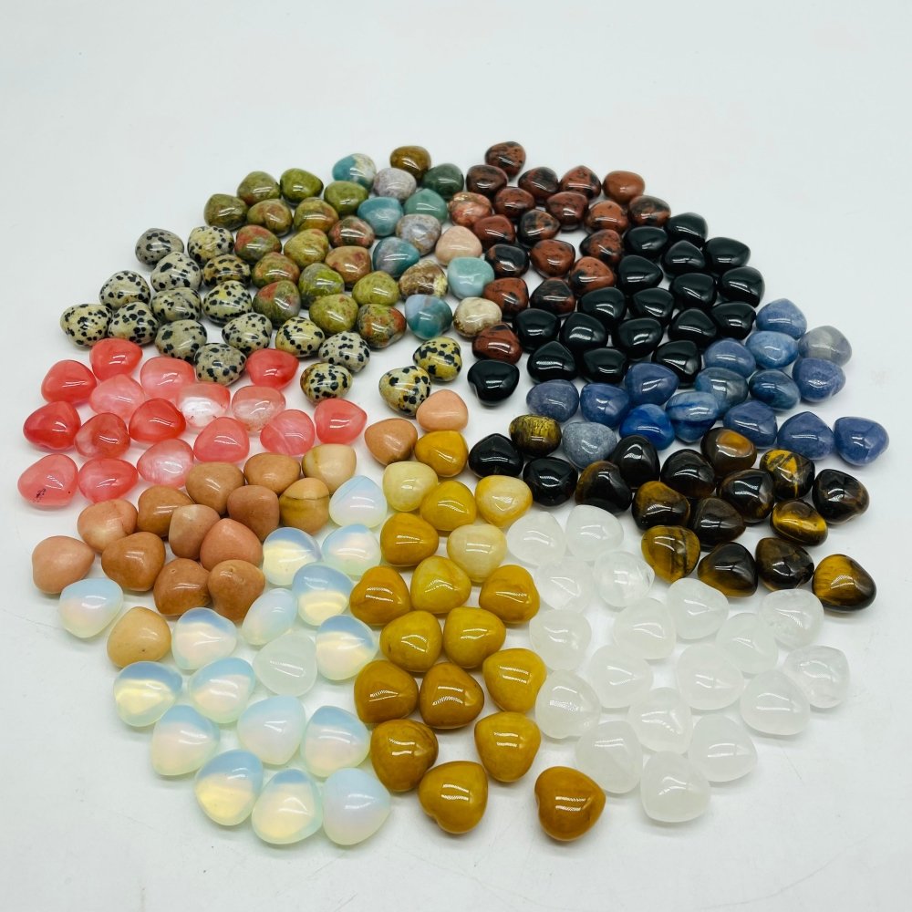 14Types Mini Heart Wholesale Unakite&Obsidian Ocean Jasper -Wholesale Crystals