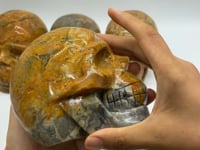4 Pieces Large Crazy Agate Skull Carving