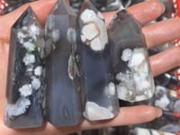 Black Sakura Flower Agate Tower Point Crystal Wholesale -Wholesale Crystals