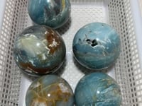 5 Pieces Large Blue Caribbean Calcite Spheres -Wholesale Crystals