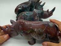 3 Pieces Beautiful Large Ocean Jasper Rhino Carving -Wholesale Crystals