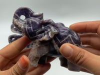 8 Pieces Beautiful Large Chevron Amethyst Elephant Carving -Wholesale Crystals