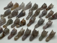 30 Pieces Sakura Agate Dragon Head Carving -Wholesale Crystals