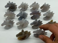 14 Pieces Geode Druzy Agate Stand Beautiful Unicorn Carving -Wholesale Crystals