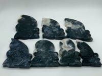 7 Pieces Moss Agate Butterfly Fairy Carving