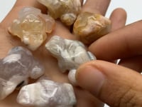 Mini Sakura Flower Agate Frog Carving Animals Wholesale -Wholesale Crystals