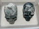 2 Pieces High Quality Large Druzy Moss Agate Skull Carving -Wholesale Crystals