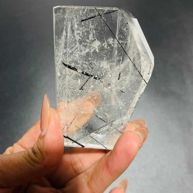 17 Pieces High Quality Clear Quartz With Black Tourmaline Free Form - Wholesale Crystals