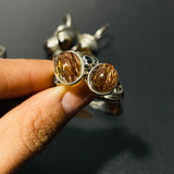 17 Pieces Rutile Quartz Different Styles Sterling Silver Ring -Wholesale Crystals