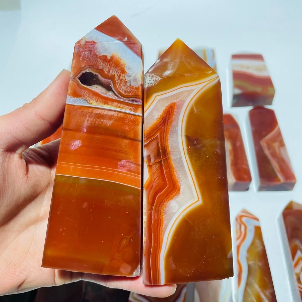 18 Pieces Fat Carnelian Tower Points -Wholesale Crystals