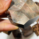 18 Pieces High Quality Large Black Rainbow Sun Stone With Hematite Free Form -Wholesale Crystals