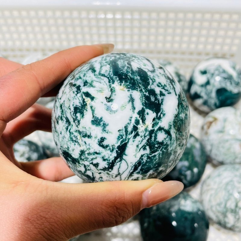 18 Pieces Moss Agate Spheres Clearance - Wholesale Crystals