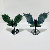 2 Pairs Beautiful Owl Carving With Stand Ruby in Kyanite Ruby Zoisite - Wholesale Crystals