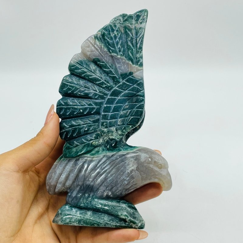 2 Pieces Ocean Jasper 1 Pair Eagle Carving -Wholesale Crystals