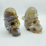 2 Pieces Sakura Flower Agate Christmas Hat Skull Carving -Wholesale Crystals