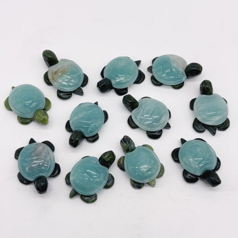 2 Types Beautiful Turtle Crystal Carving Wholesale Caribbean Calcite Chevron Amethyst - Wholesale Crystals