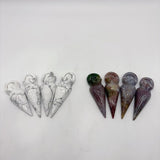 2 Types Spiral Goddess Carving Wholesale Howlite Ocean Jasper -Wholesale Crystals