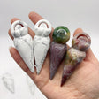 2 Types Spiral Goddess Carving Wholesale Howlite Ocean Jasper -Wholesale Crystals