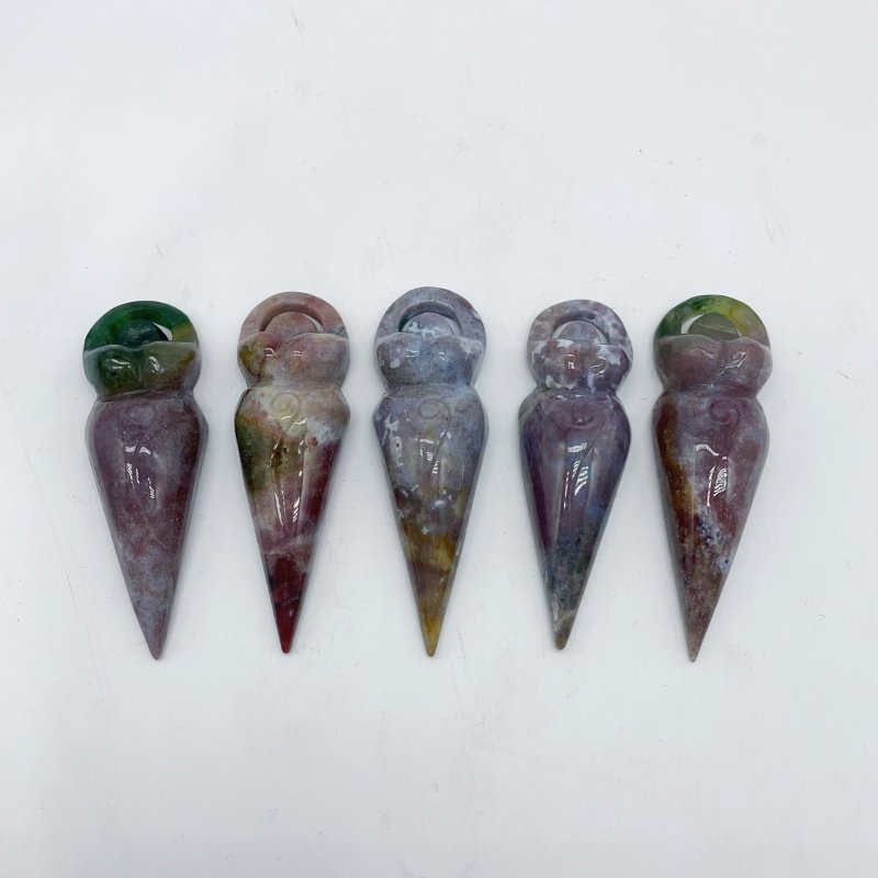 2 Types Spiral Goddess Carving Wholesale Howlite Ocean Jasper -Wholesale Crystals