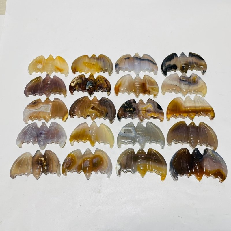 20 Pieces Agate Bat Carving Animal -Wholesale Crystals