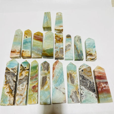 18 Pieces Large Caribbean Calcite Four-Sided Points -Wholesale Crystals