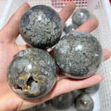 21 Pieces Flower Pyrite Mixed Agate Sphere Ball -Wholesale Crystals