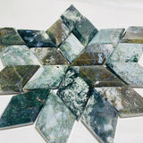 21 Pieces Large Moss Agate Rhombus Shaped -Wholesale Crystals