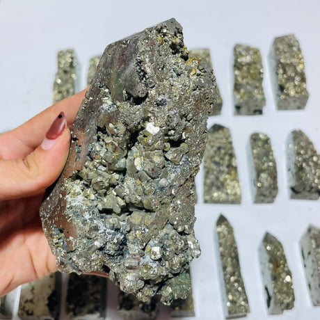 23 Pieces High Quality Pyrite Four-Sided Tower Point -Wholesale Crystals