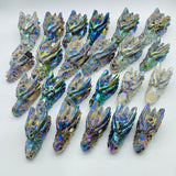 23 Pieces Large Aura Sphalerite Dragon Head Carving -Wholesale Crystals