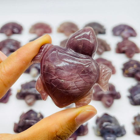24 Pieces High Quality Purple Rose Quartz Turtle Carving -Wholesale Crystals