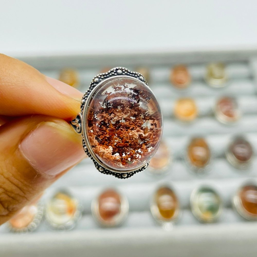 24 Pieces Sterling Silver Garden Quartz High Quality Different Styles Ring -Wholesale Crystals