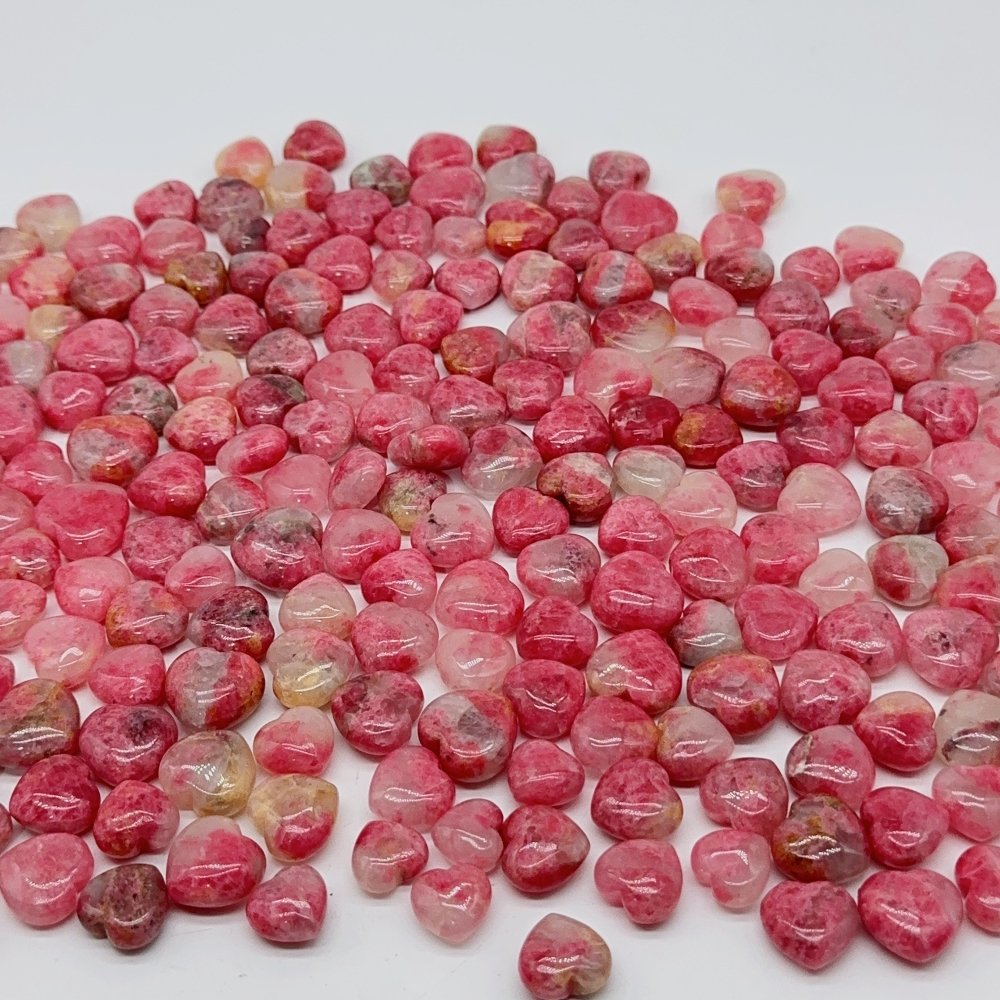 255 Pieces High Quality Pink Rhodonite Mixed Quartz Mini Heart DIY Pendant -Wholesale Crystals