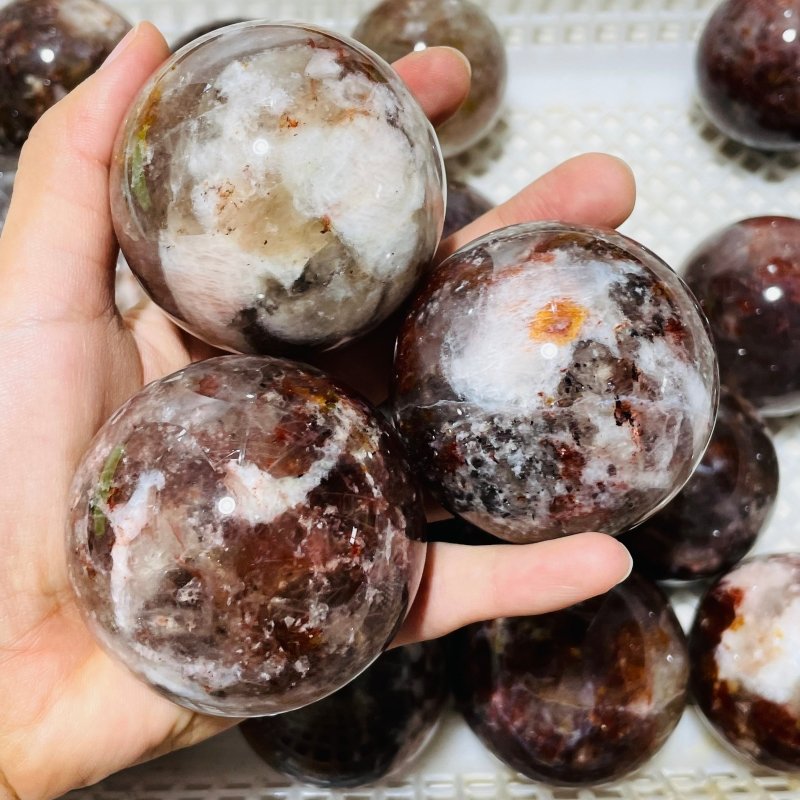 26 Pieces Beautiful Fire Quartz Spheres -Wholesale Crystals